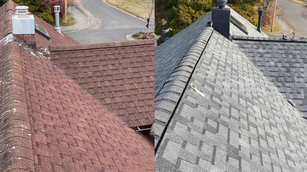 Roof replacement transformation: Leaking roof to watertight, beautiful home exterior